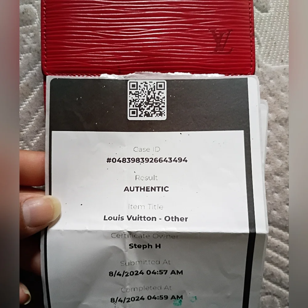 Preloved Louis Vuitton Red Women's Epi Wallet With COA - Picture 3 of 10